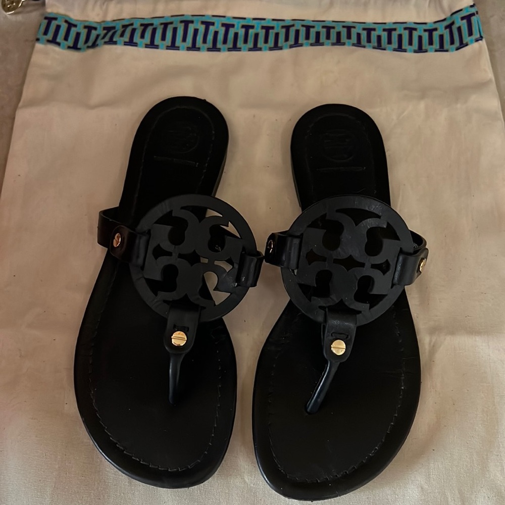Tory Burch Miller Black leather sandal 6.5